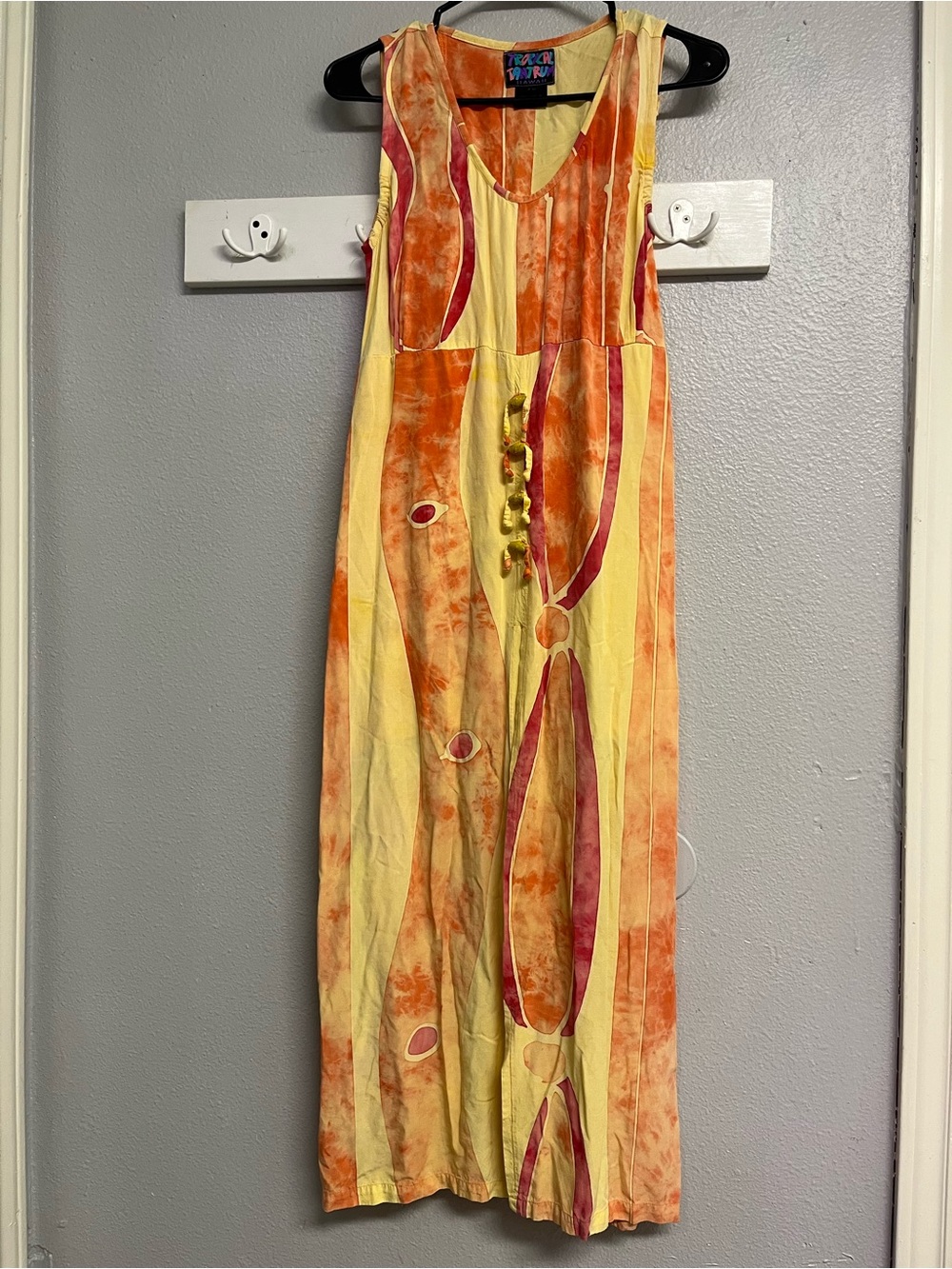 Tropical Tantrum Tie Dye Maxi Dress Summer Y2K Vintage